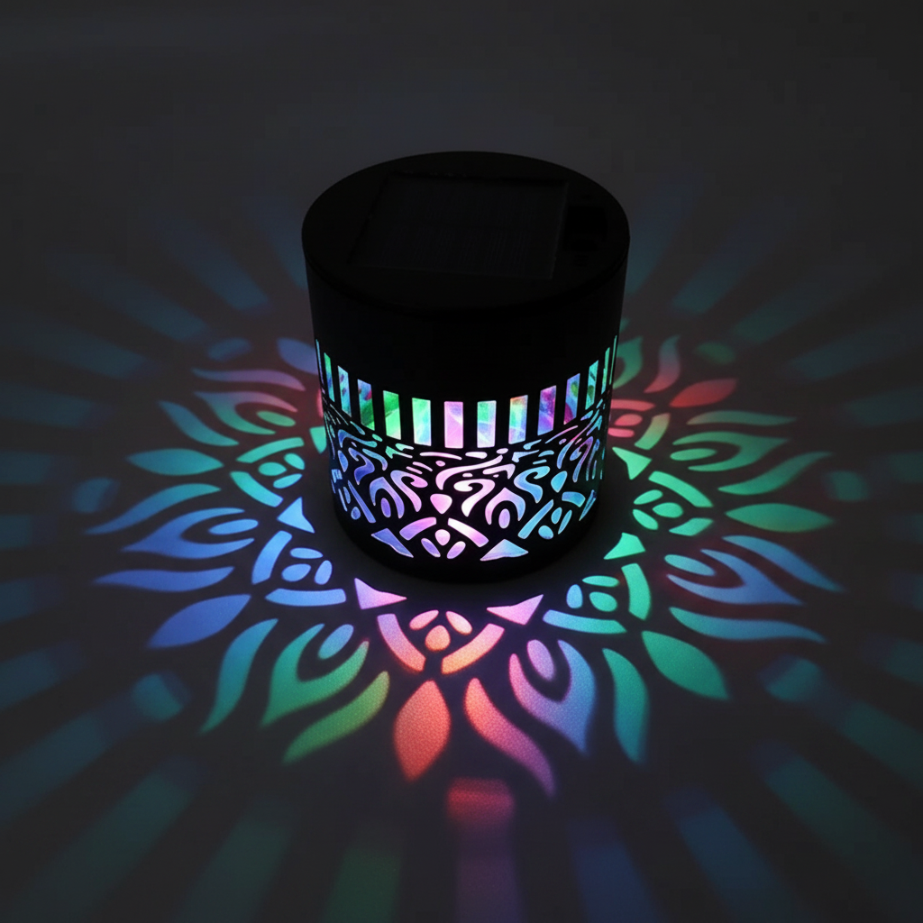 Lanterne solaire avec lumières multicolores